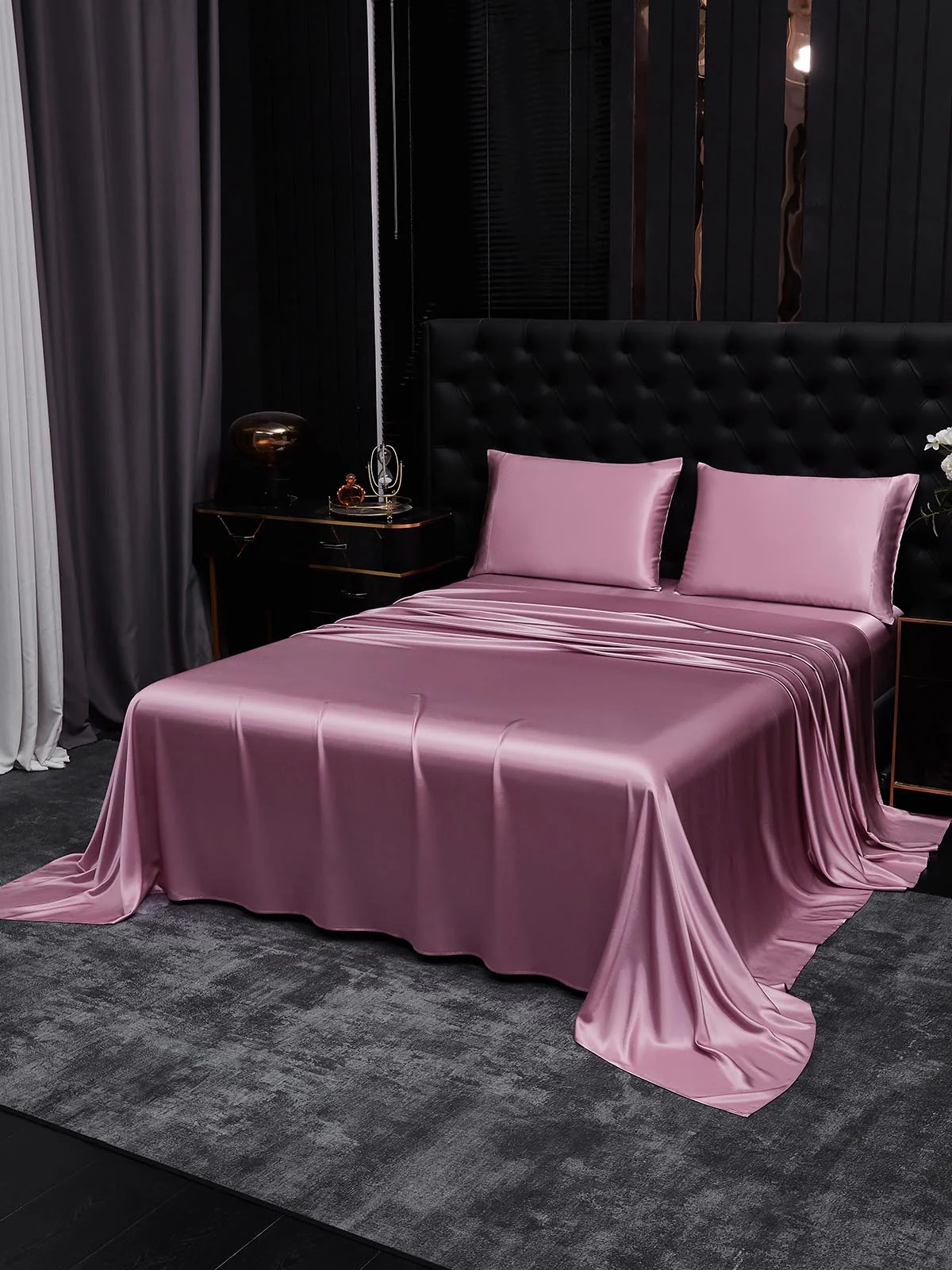 22Momme 3Pcs Silk Set Flat Sheet+2x Pillowcases - Image 59