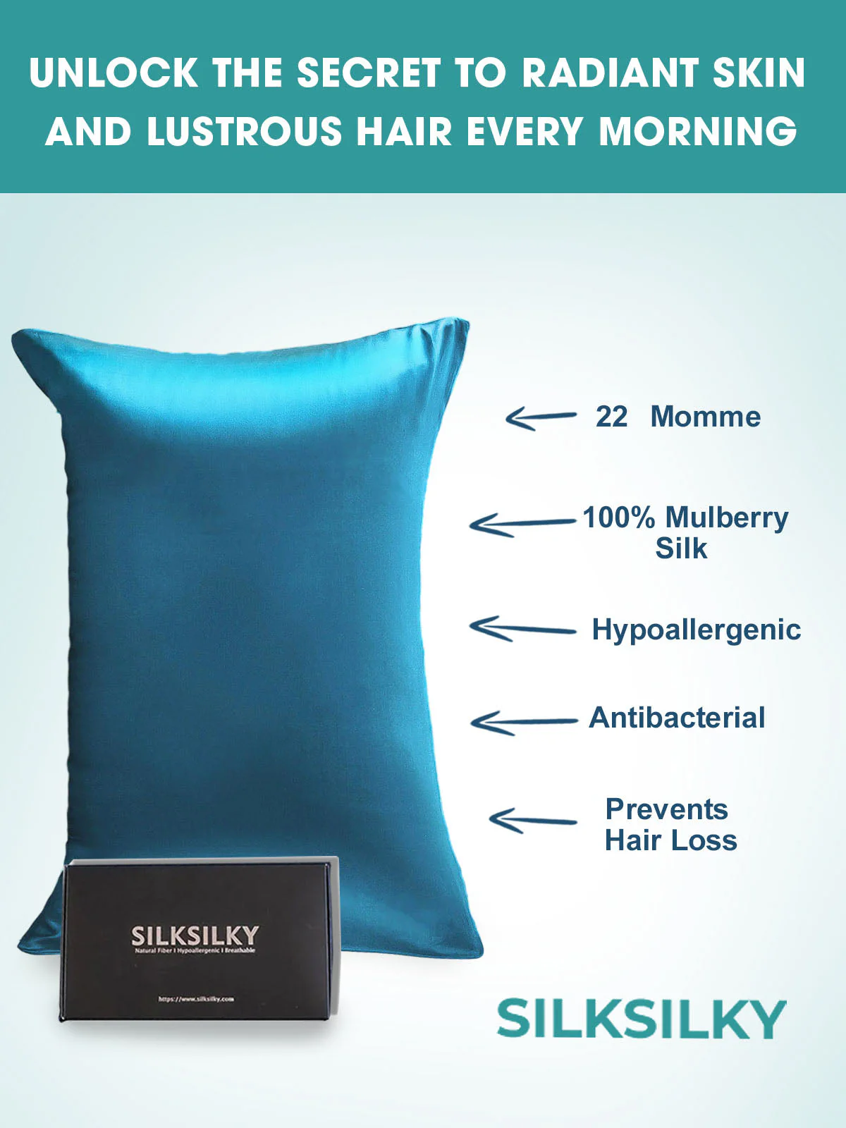 22Momme 100% Pure Silk Pillowcase - Envelope Closure - Image 42