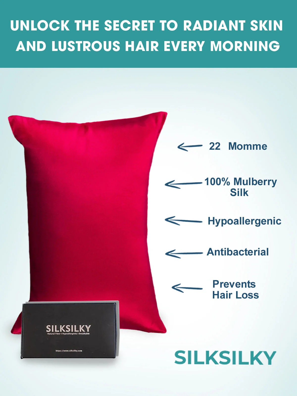 22Momme 100% Pure Silk Pillowcase - Envelope Closure - Image 82