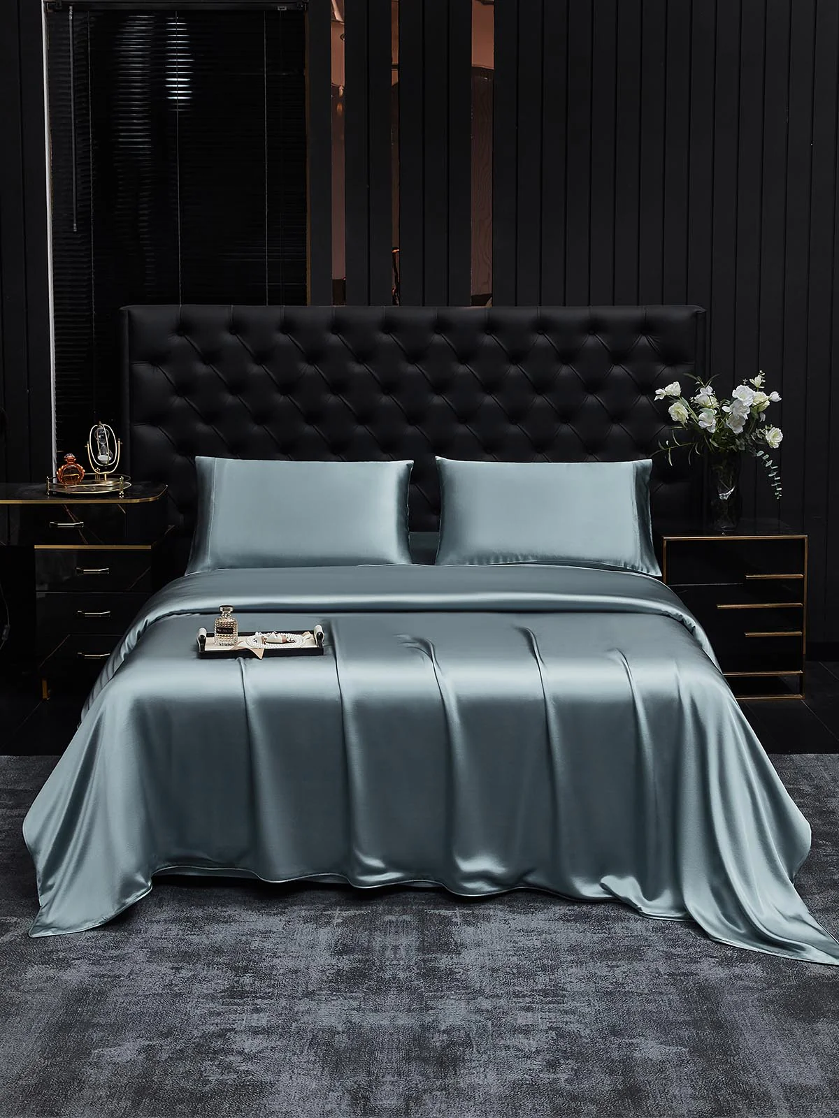 19Momme 4Pcs Silk Set Duvet Cover+Fitted Sheet+2x Pillowcases - Image 102