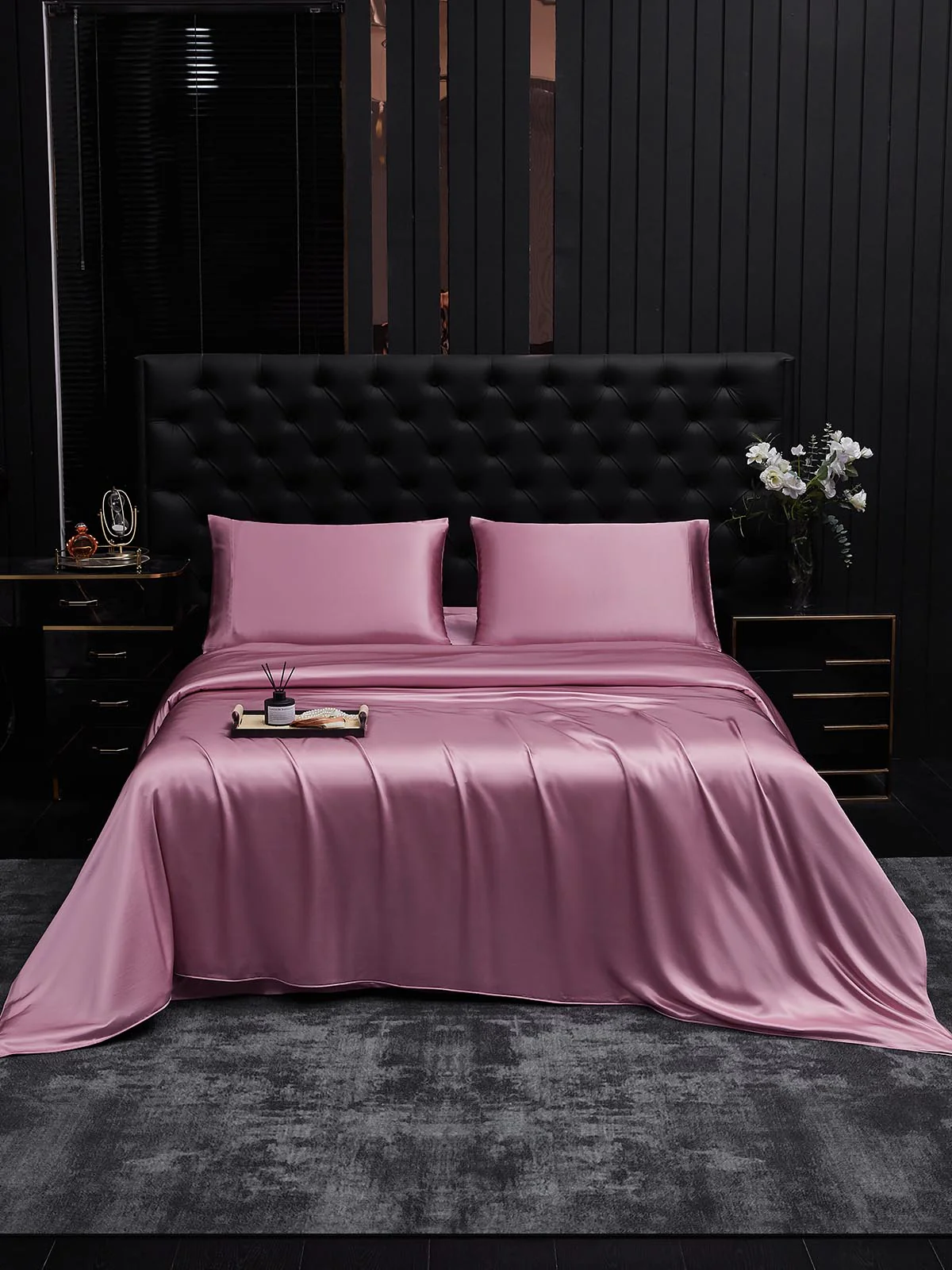 19Momme 4Pcs Silk Set Duvet Cover+Fitted Sheet+2x Pillowcases - Image 105