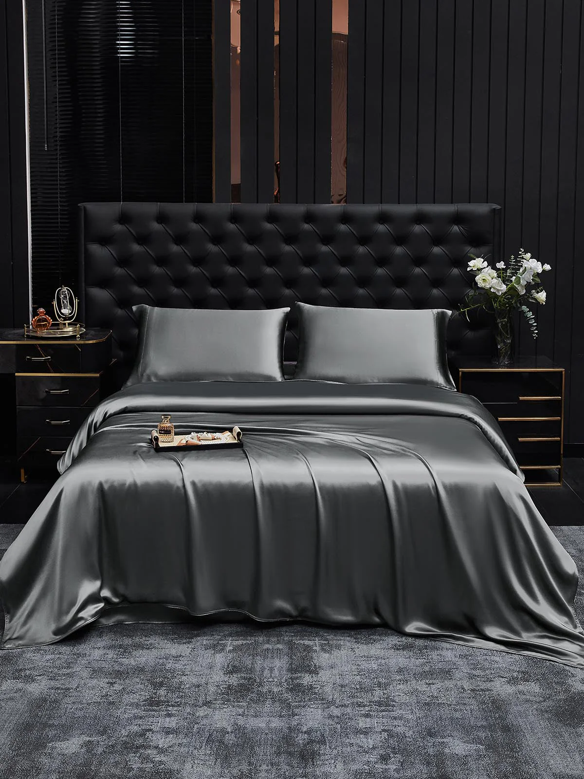 19Momme 4Pcs Silk Set Duvet Cover+Fitted Sheet+2x Pillowcases - Image 108