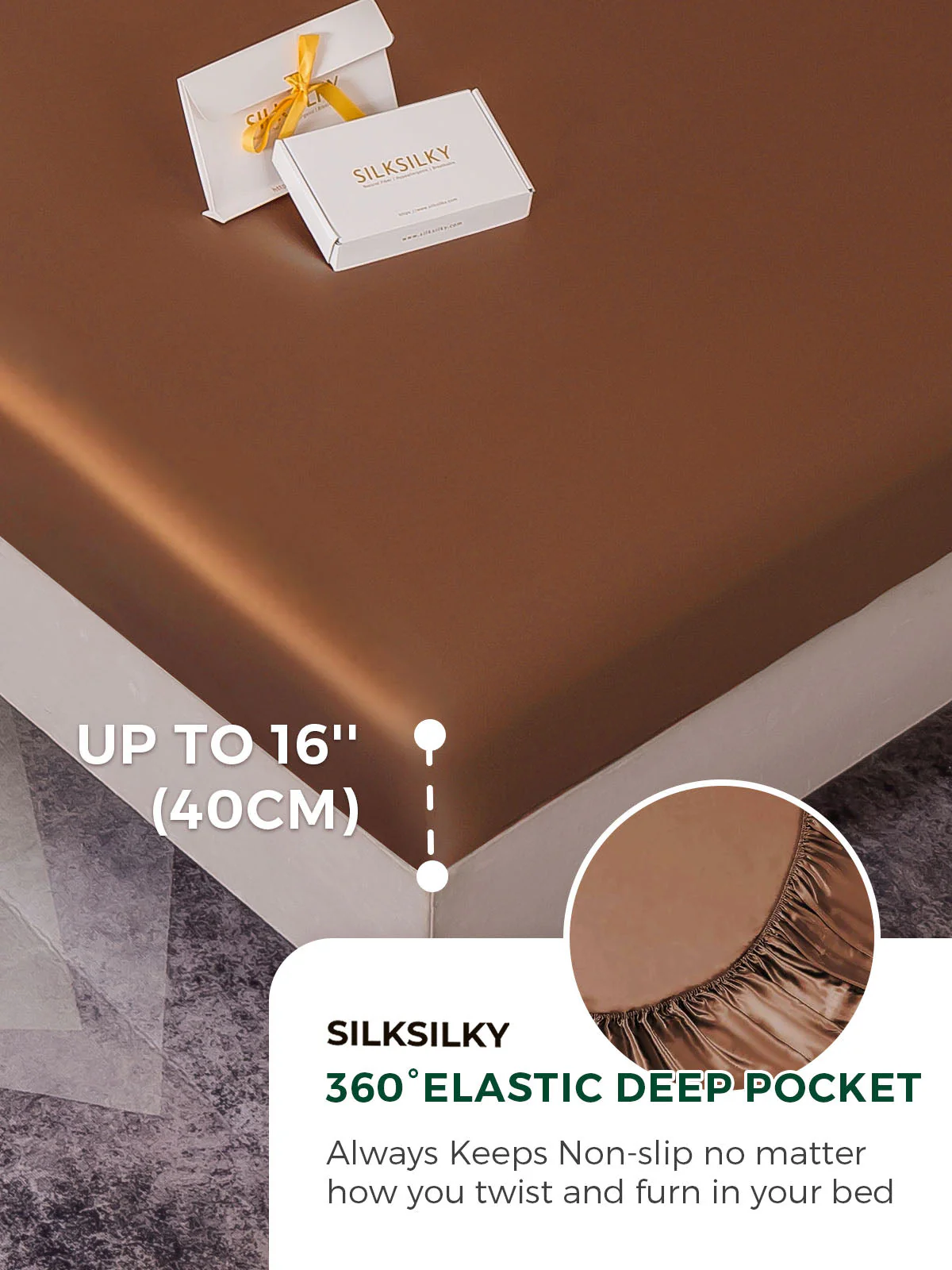 19Momme 4Pcs Silk Set Duvet Cover+Fitted Sheet+2x Pillowcases - Image 76