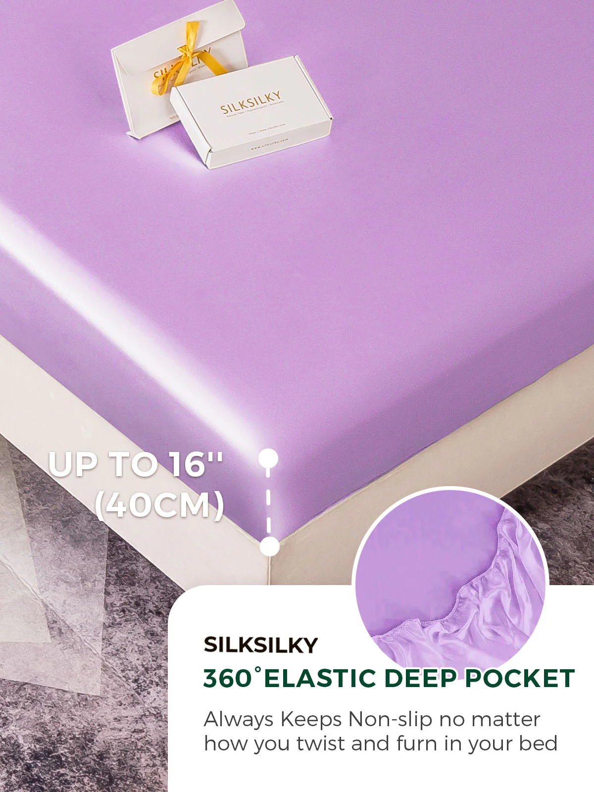 19Momme 4Pcs Silk Set Duvet Cover+Fitted Sheet+2x Pillowcases - Image 94