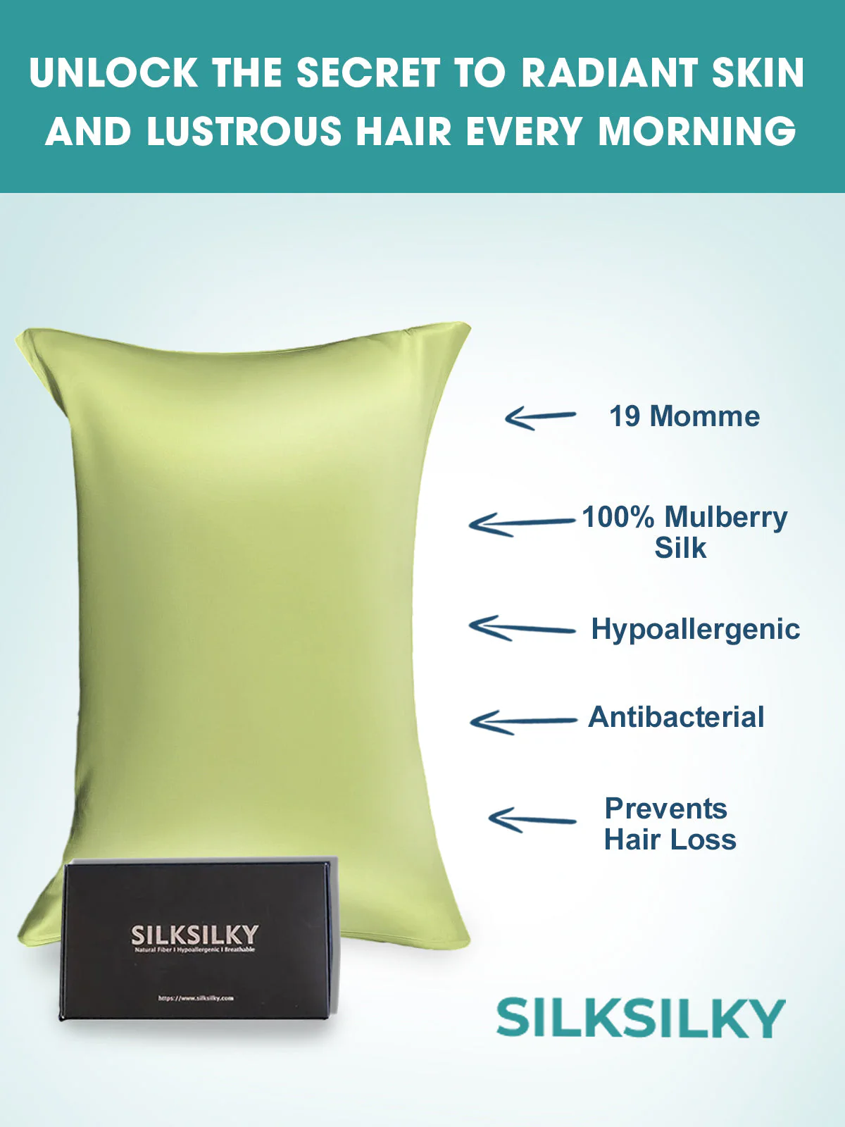 19Momme 100% Mulberry Silk Pillowcase - Envelope Closure - Image 66