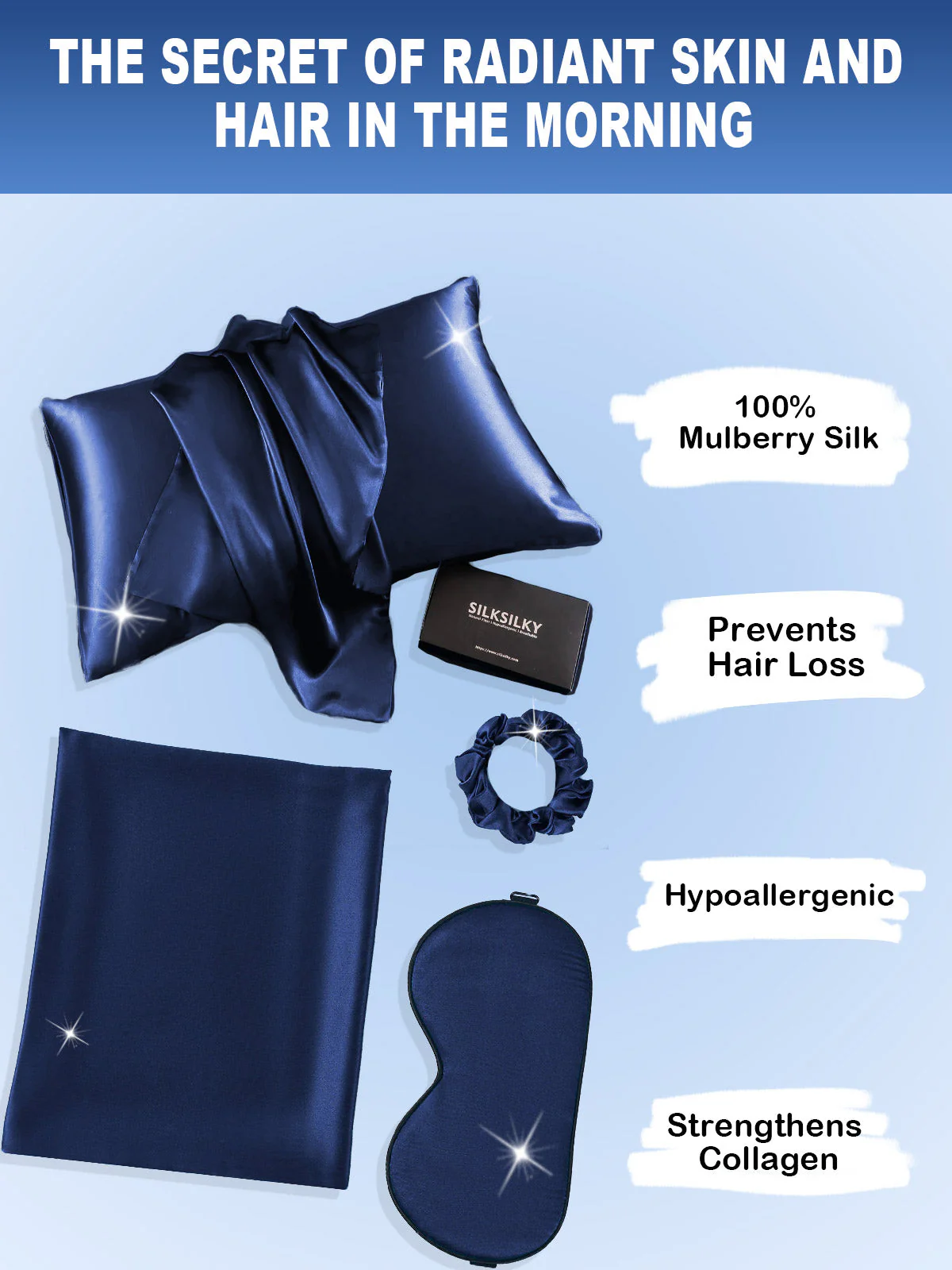 19Momme 3Pcs Set Silk Skin-Friendly Beauty Sleep Set (Envelope Pillowcase) - Image 38