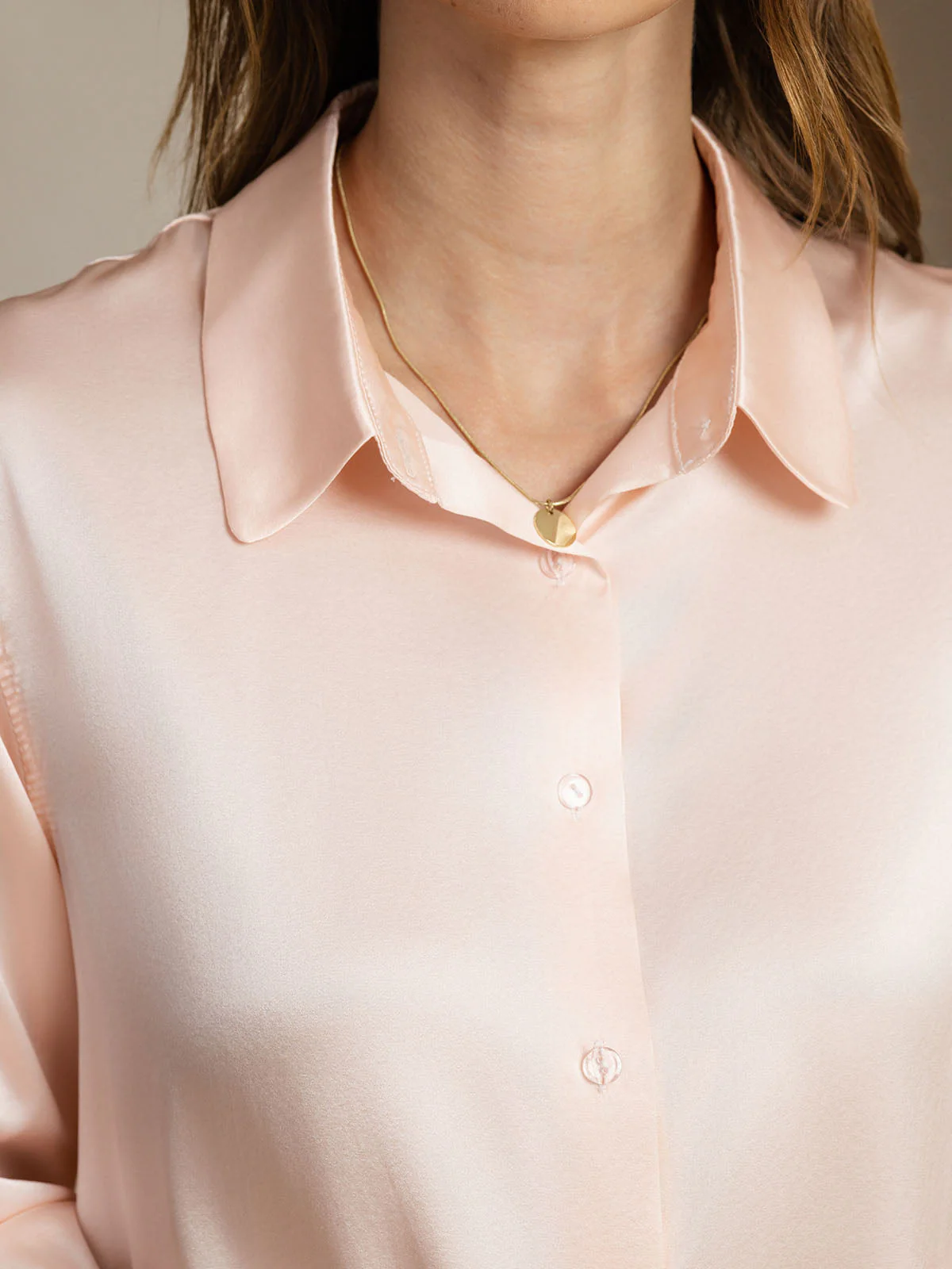 19Momme Silk Long Sleeve Lapel Collar Women's Shirt with Button Up Design - Image 110